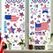 9 Sheets 4th of July Patriotic Stars Window Stickers Double-Sided Red White Blue